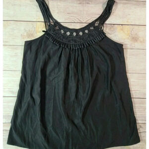 ECI New York Women's Tank Top Blouse Large Sleeveless Black New